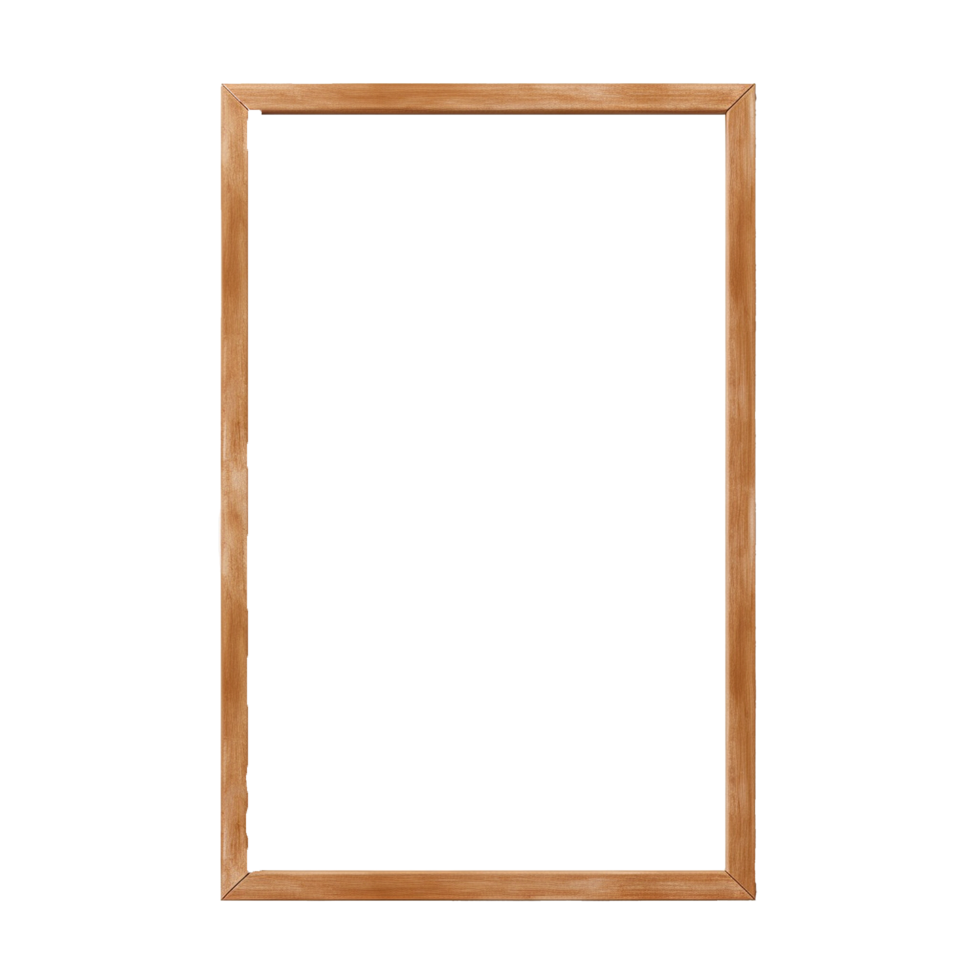 AI generated Thin wooden frame png isolated on transparent background