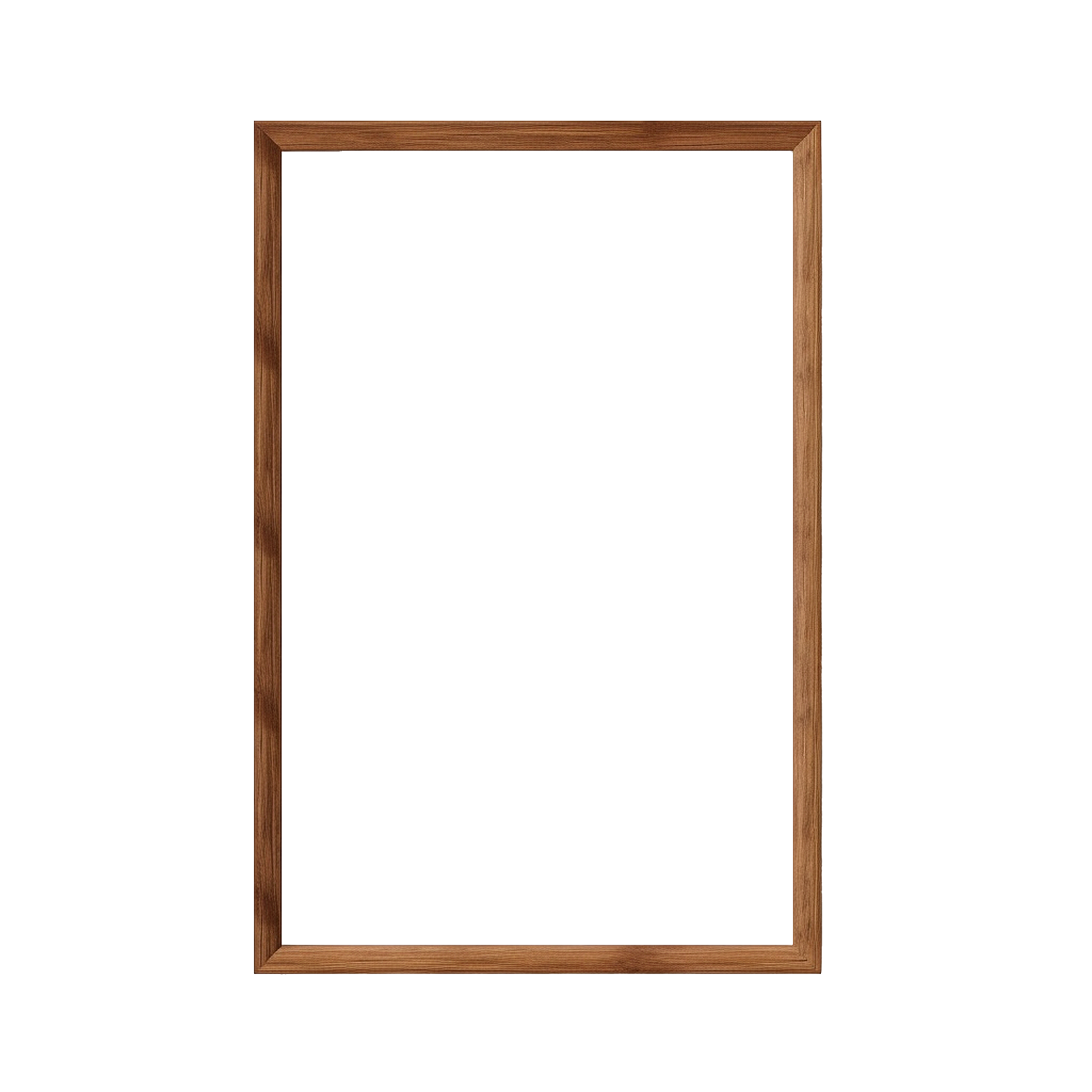 AI generated Thin wooden frame png isolated on transparent background