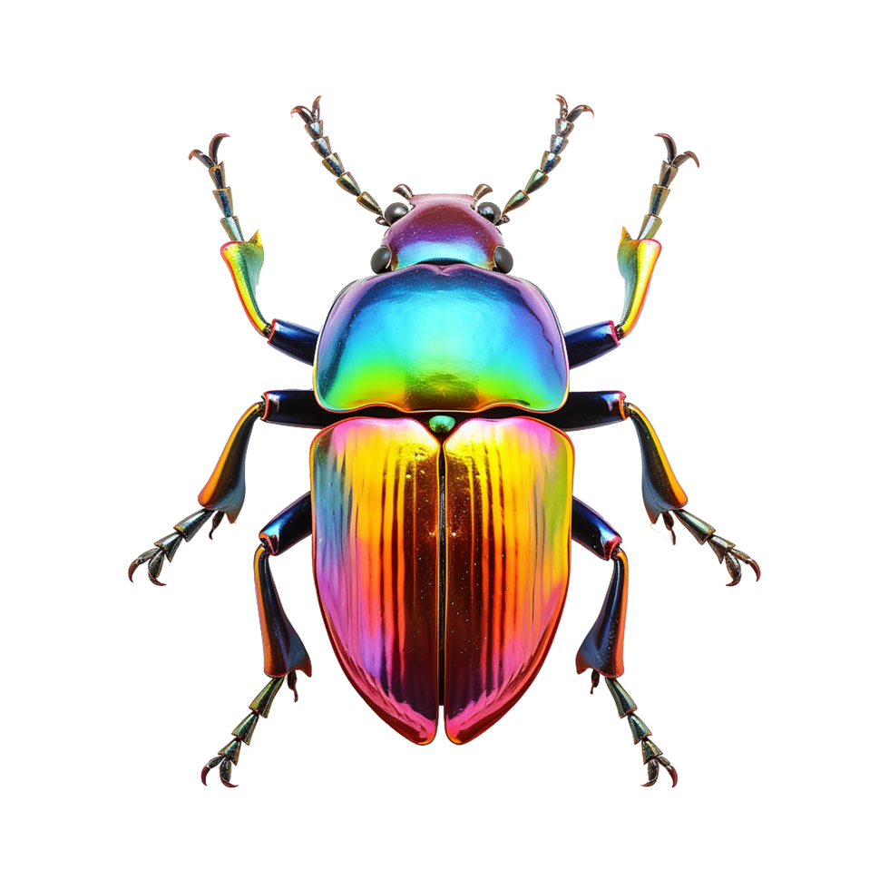 AI generated Rainbow stag beetle png isolated on transparent background