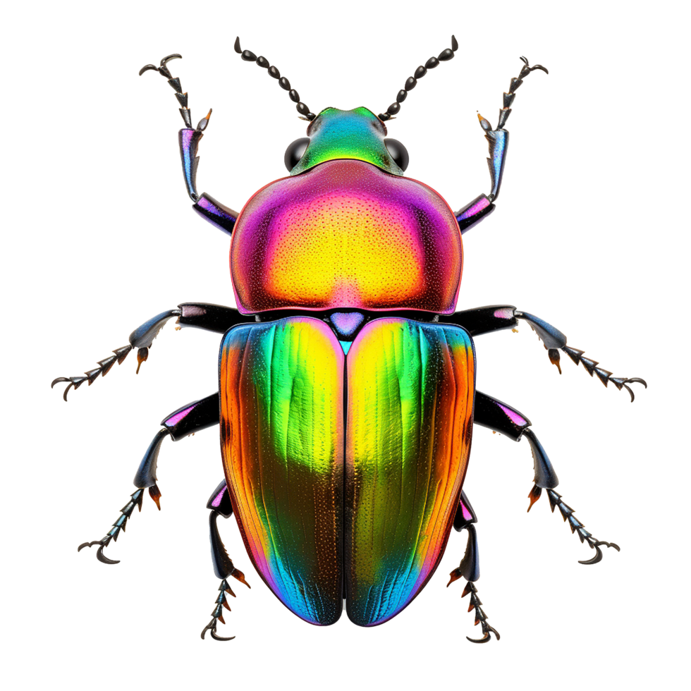 AI generated Rainbow stag beetle png isolated on transparent background