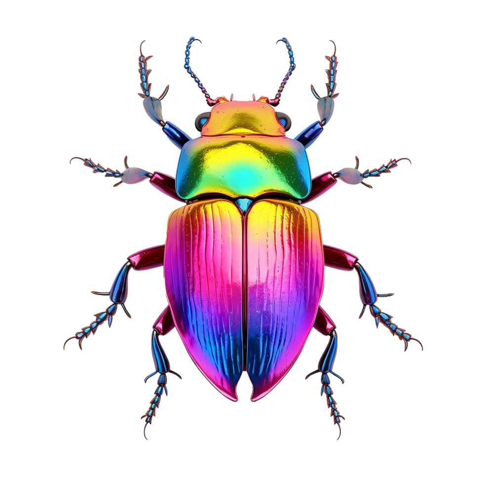 AI generated Rainbow stag beetle png isolated on transparent background