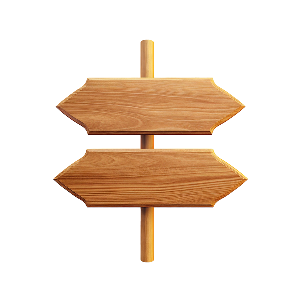 AI generated Wooden signboard png isolated on transparent background