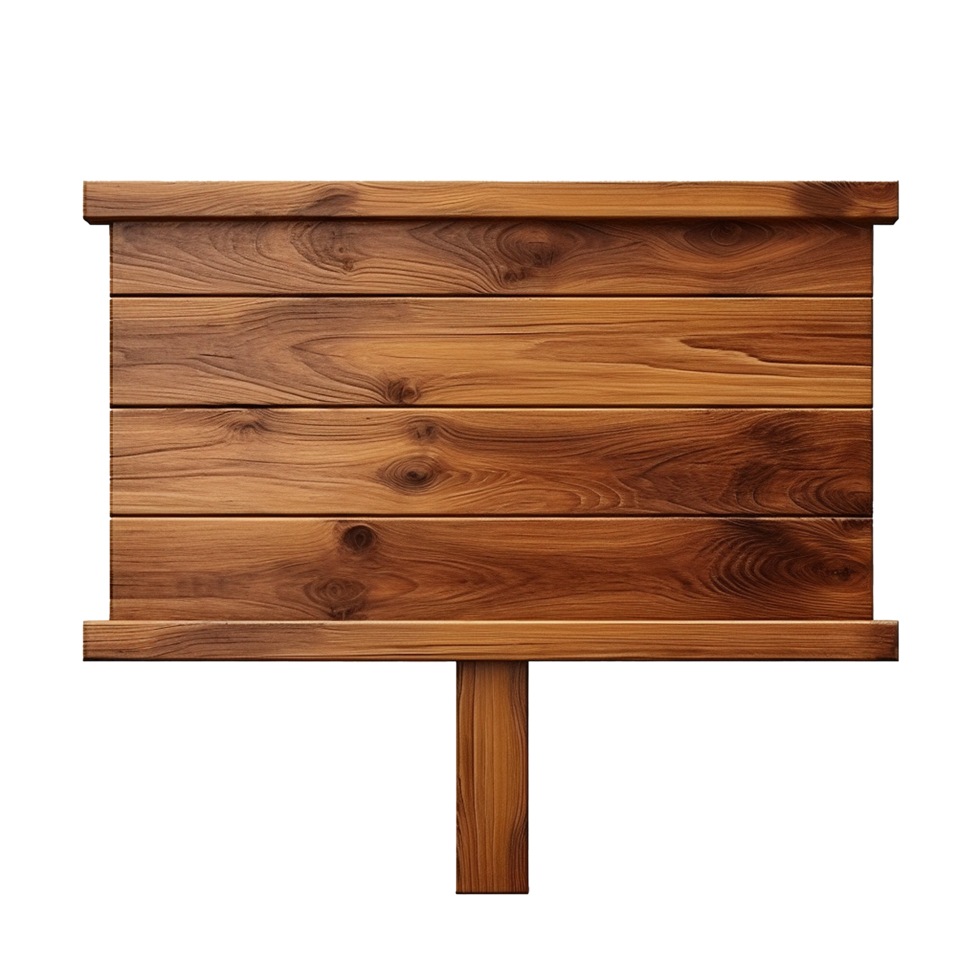 AI generated Wooden signboard png isolated on transparent background