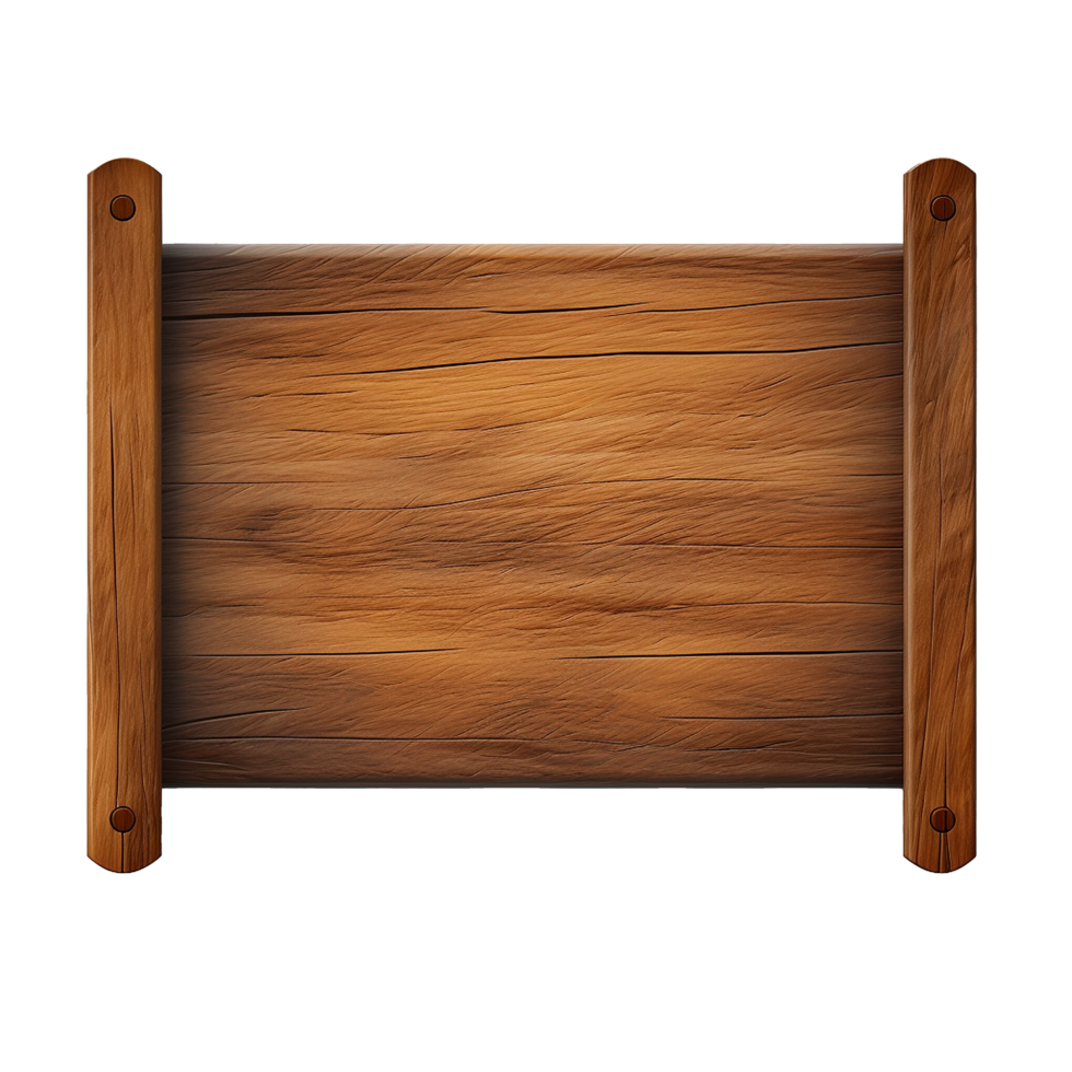 AI generated Wooden signboard png isolated on transparent background