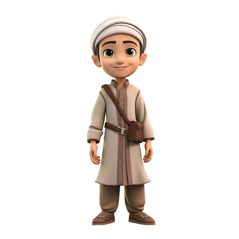 AI generated Muslim boy png isolated on transparent background