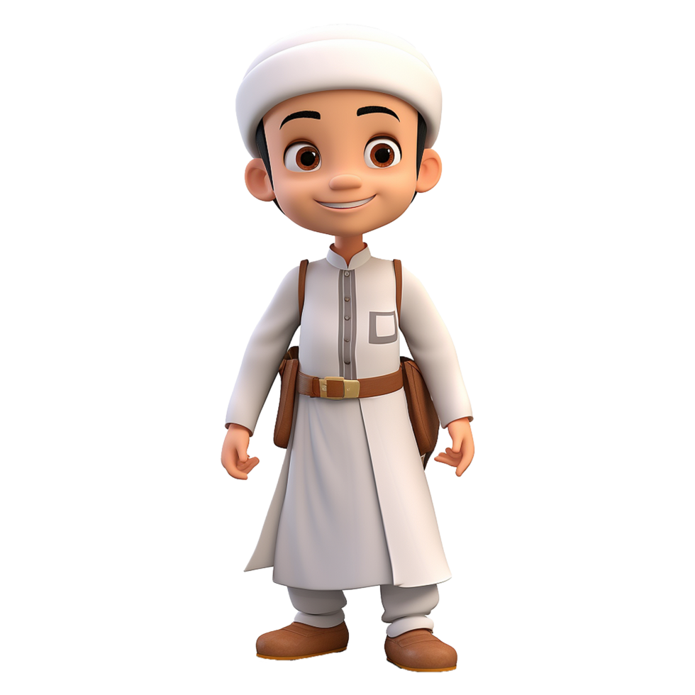 AI generated Muslim boy png isolated on transparent background