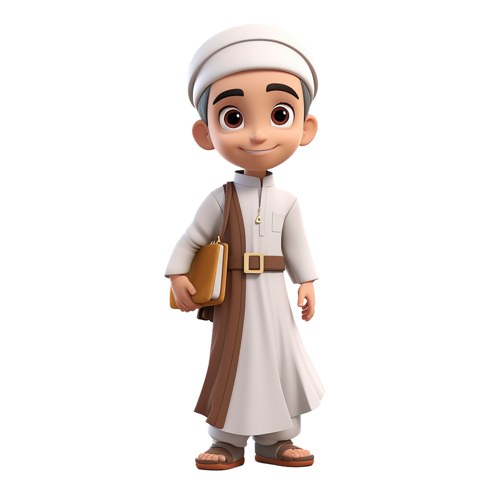 AI generated Muslim boy png isolated on transparent background