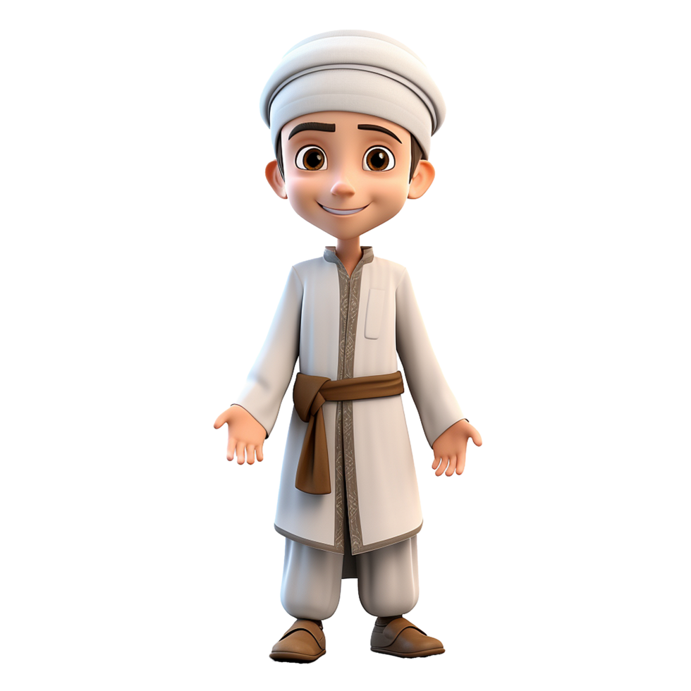 AI generated Muslim boy png isolated on transparent background