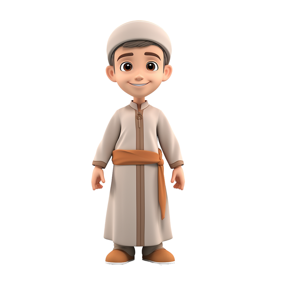 AI generated Muslim boy png isolated on transparent background