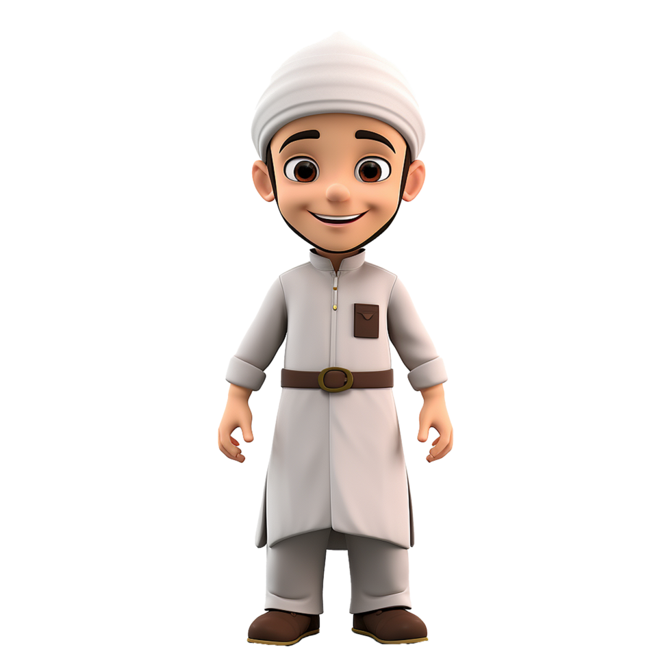 AI generated Muslim boy png isolated on transparent background