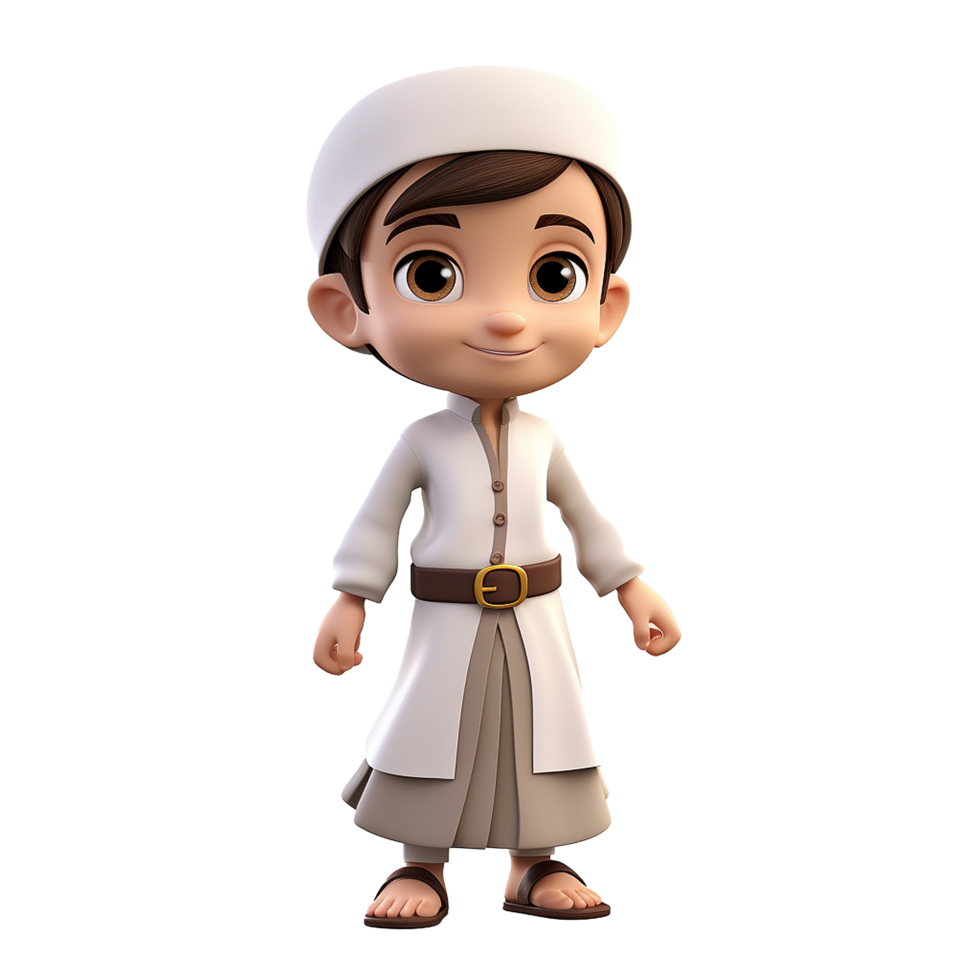 AI generated Muslim boy png isolated on transparent background