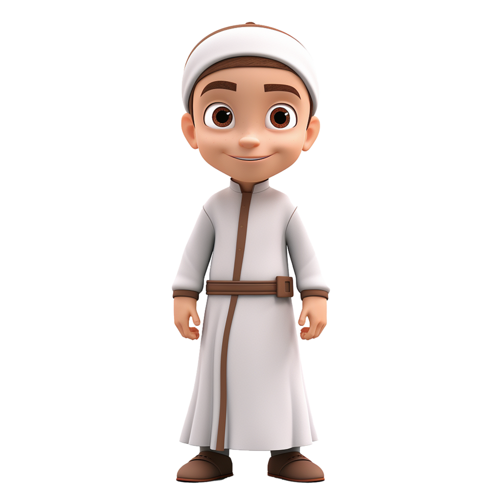 AI generated Muslim boy png isolated on transparent background