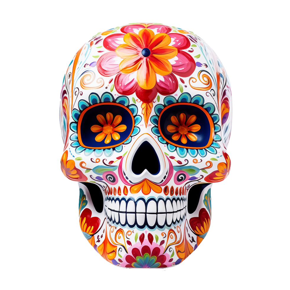 AI generated Mexican skulls png isolated on transparent background