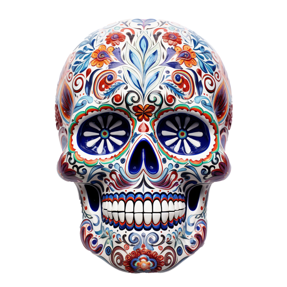 AI generated Mexican skulls png isolated on transparent background