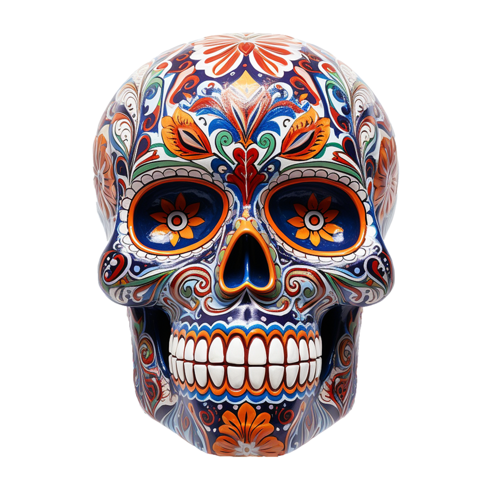AI generated Mexican skulls png isolated on transparent background