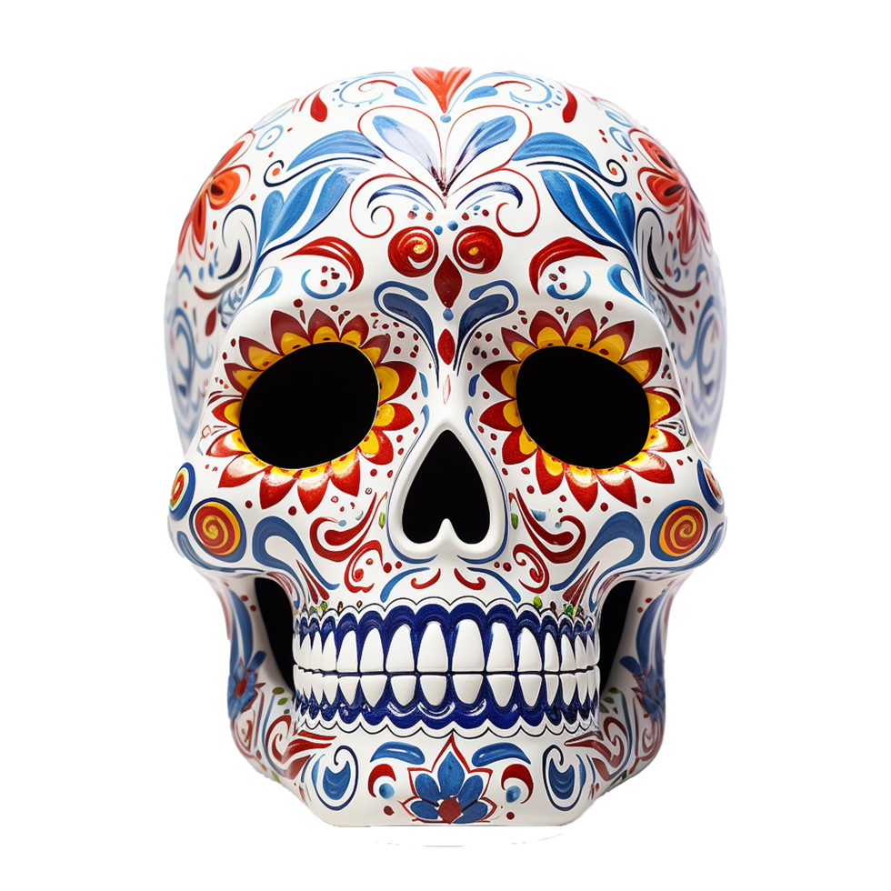 AI generated Mexican skulls png isolated on transparent background