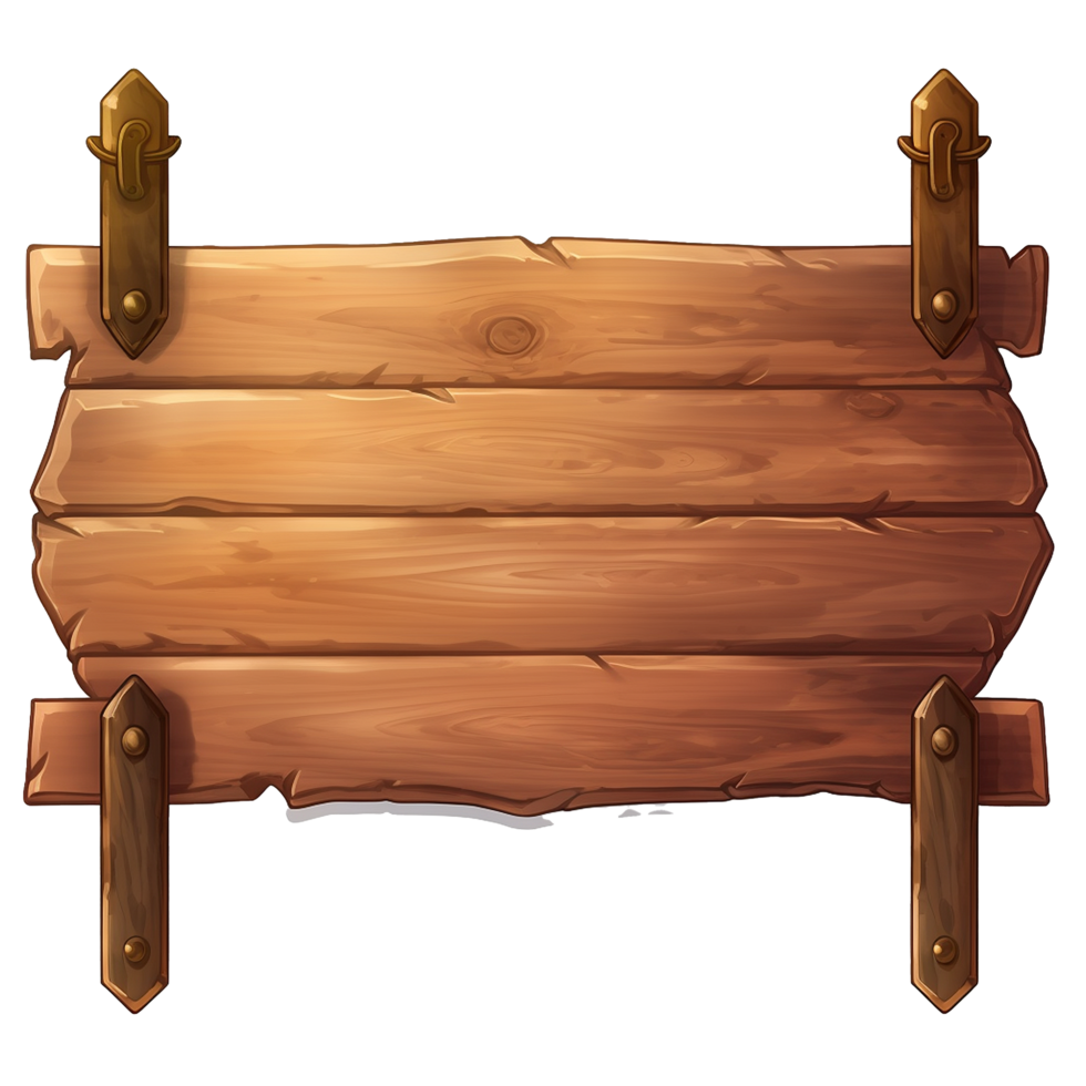 AI generated Wooden signboard png isolated on transparent background