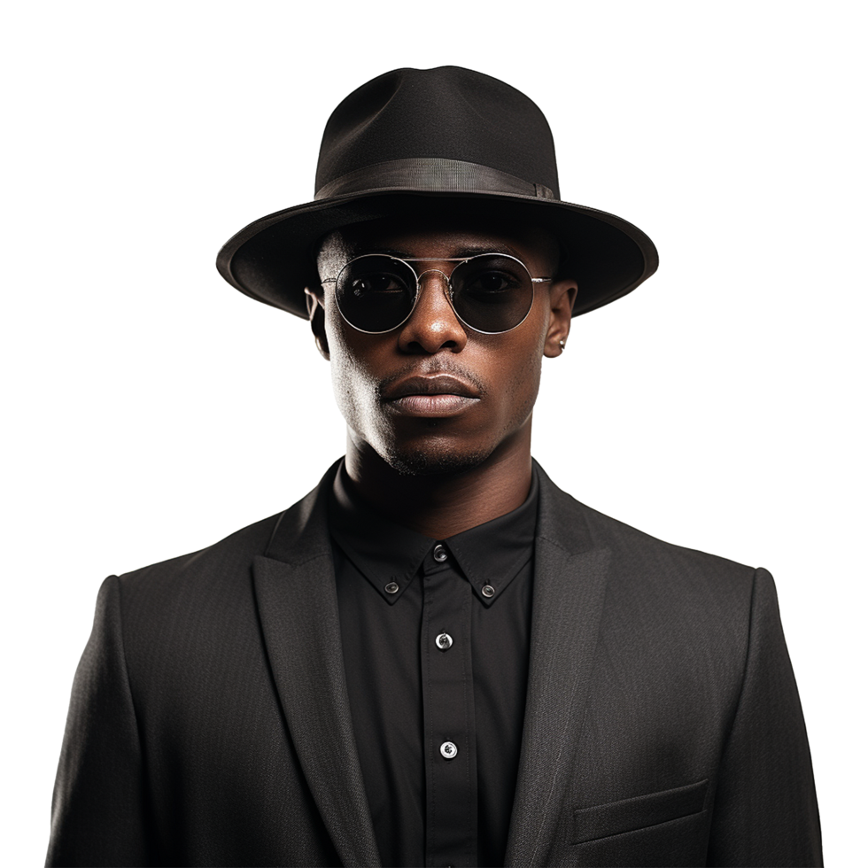 AI generated Stylish black man isolated on transparent background png
