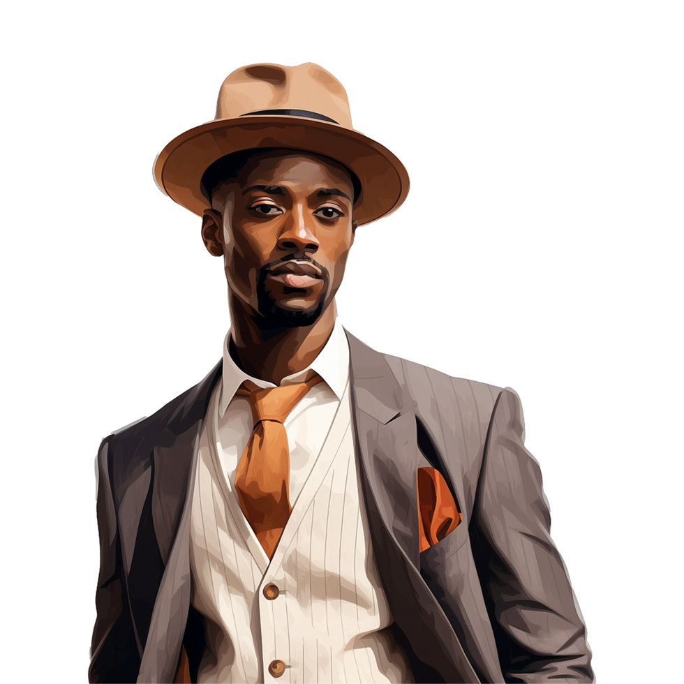 AI generated Stylish black man isolated on transparent background png