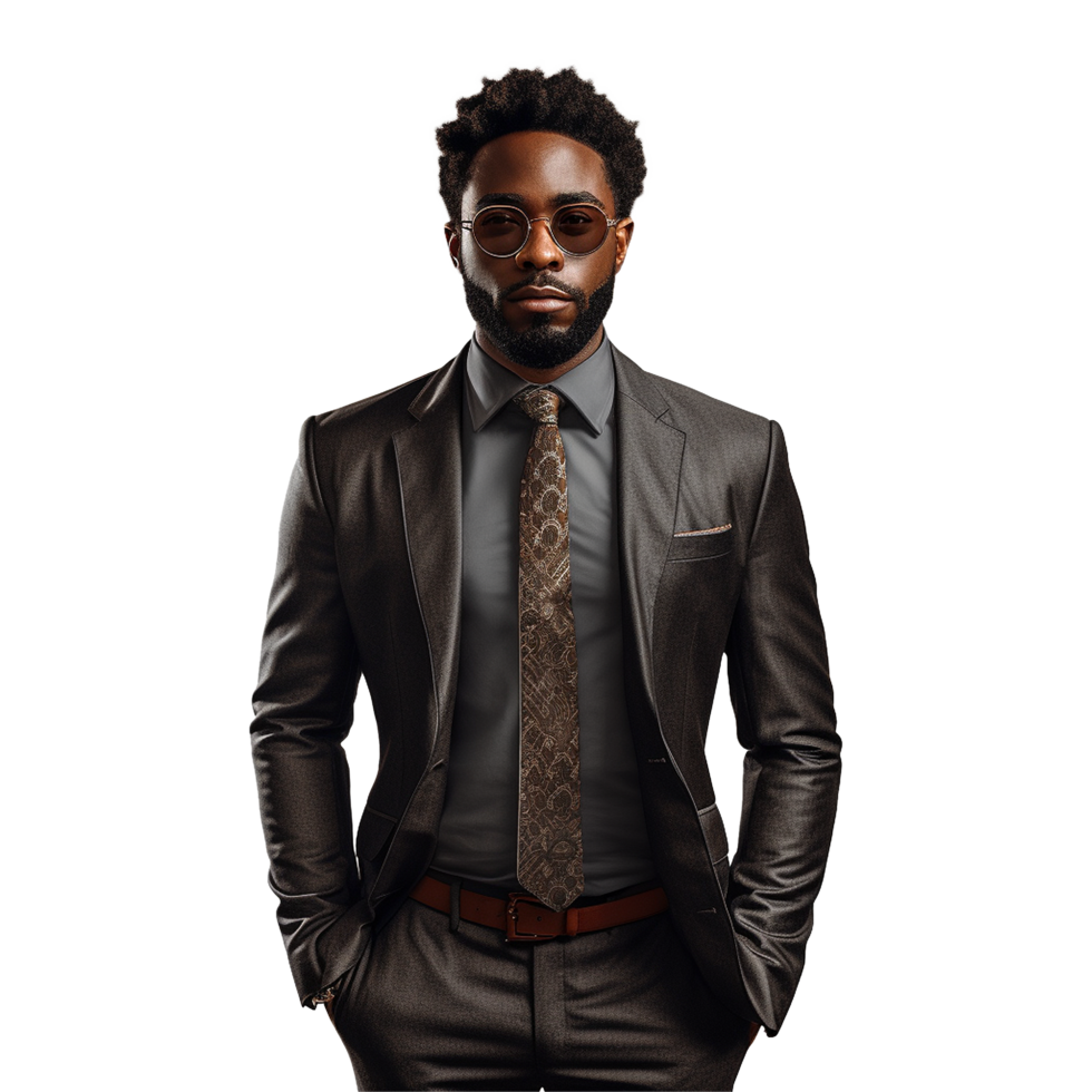 AI generated Stylish black man isolated on transparent background png