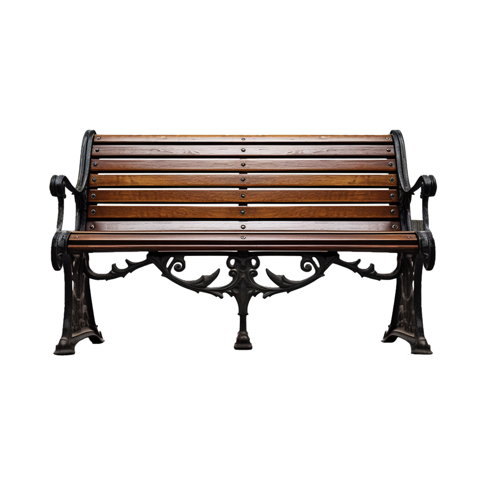 AI generated Exterior bench 3d render isolated on transparent background png
