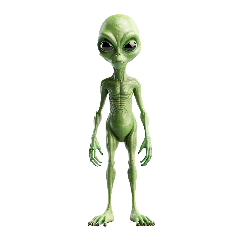 AI generated 3d render alien on transparent background png