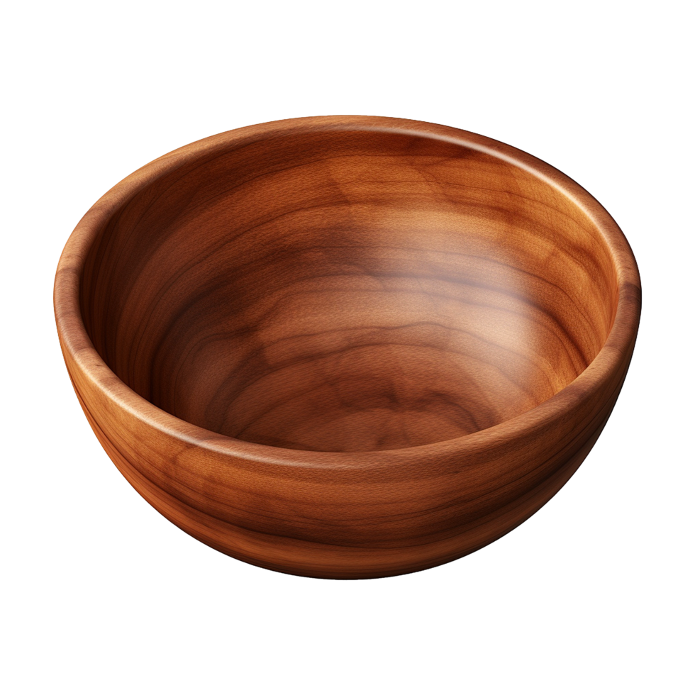AI generated Wooden bowl isolated on transparent background png