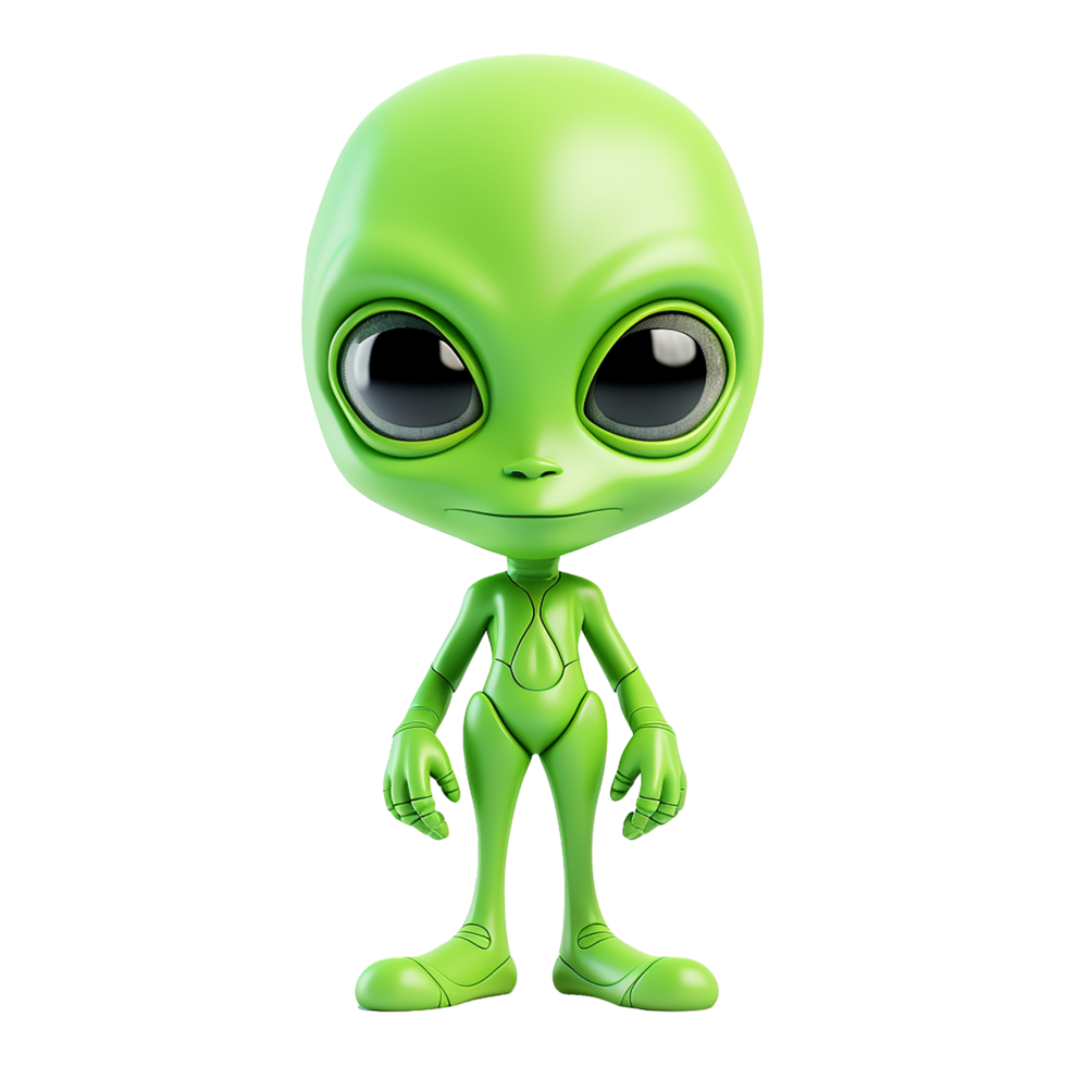 AI generated 3d render alien on transparent background png