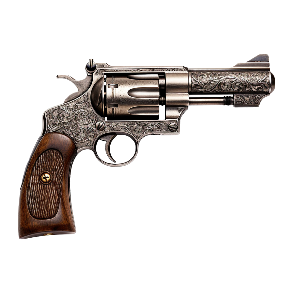 AI generated Revolver isolated on transparent background png