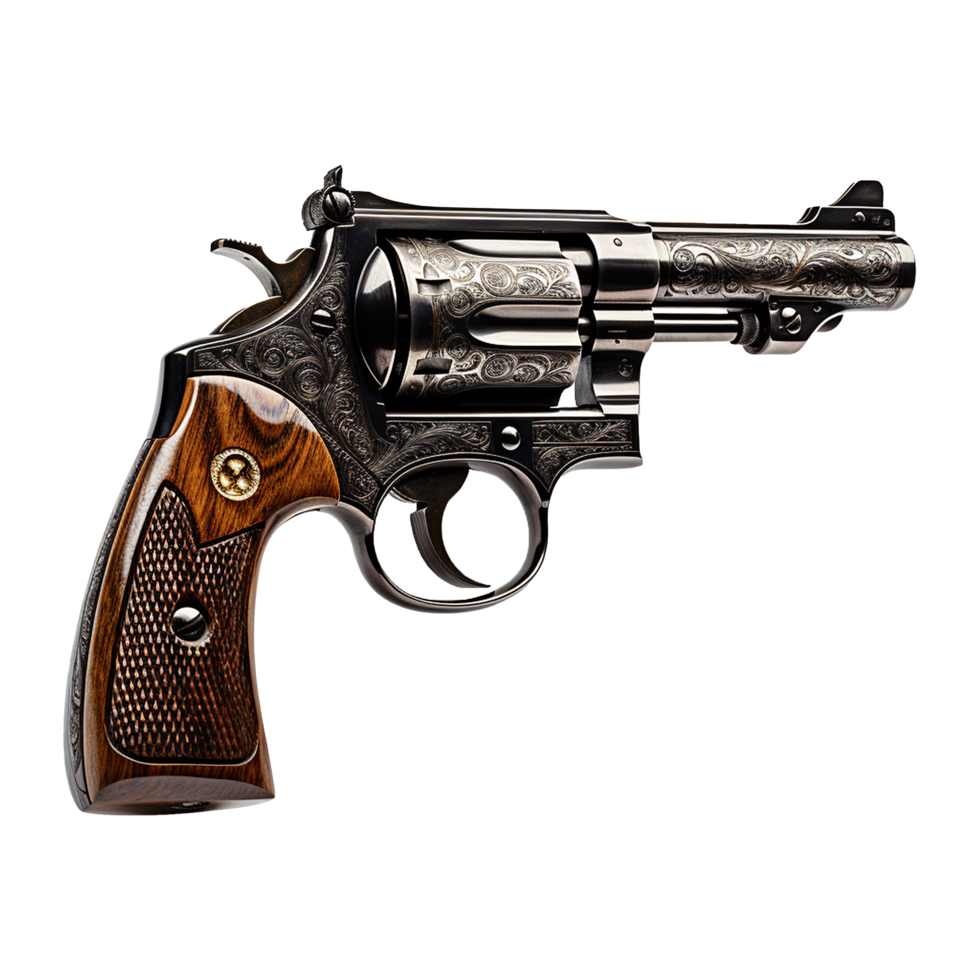 AI generated Revolver isolated on transparent background png