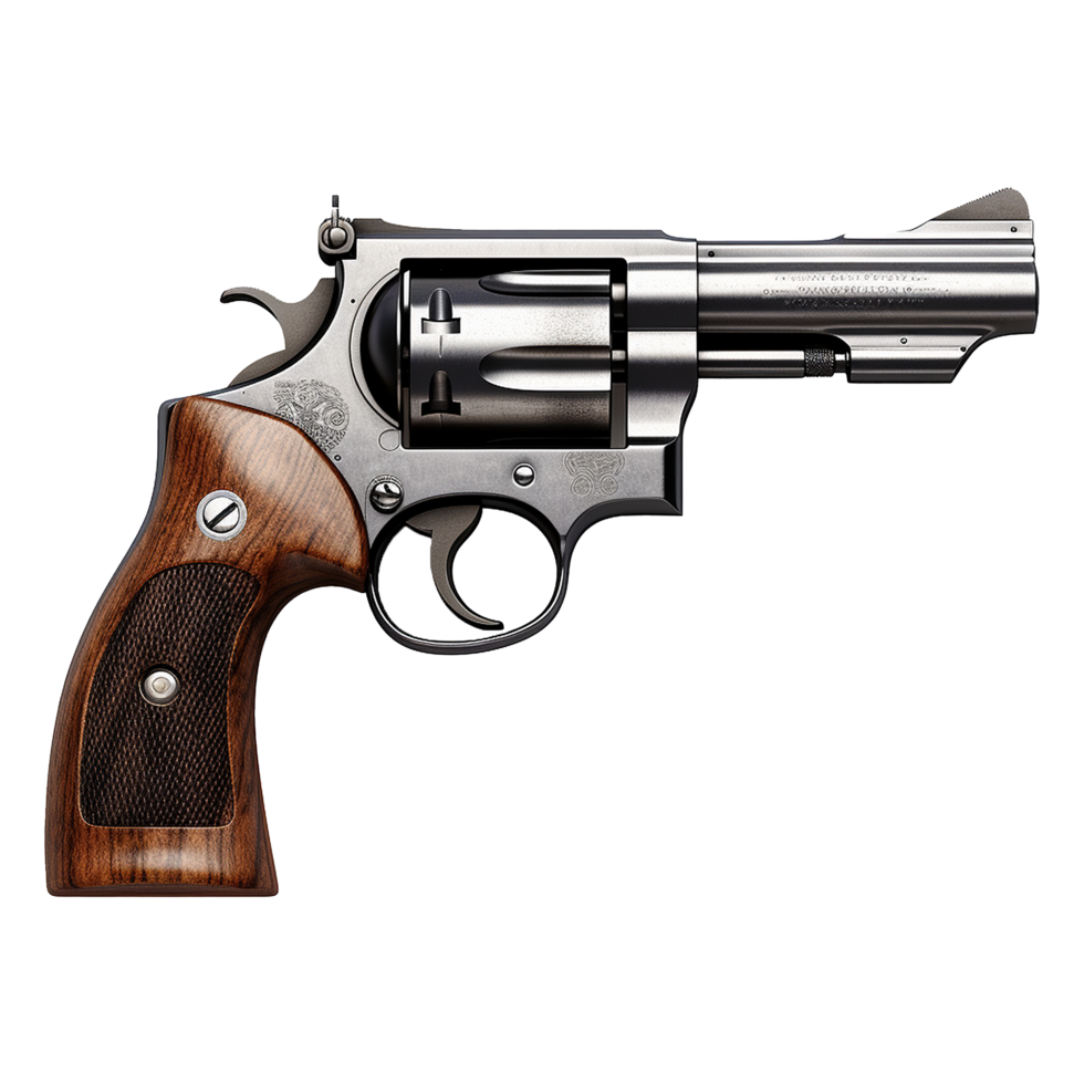AI generated Revolver isolated on transparent background png