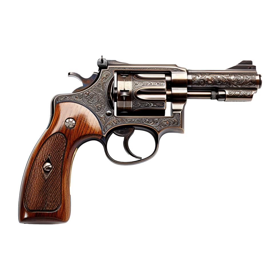 AI generated Revolver isolated on transparent background png