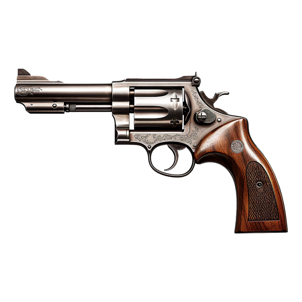 AI generated Revolver isolated on transparent background png