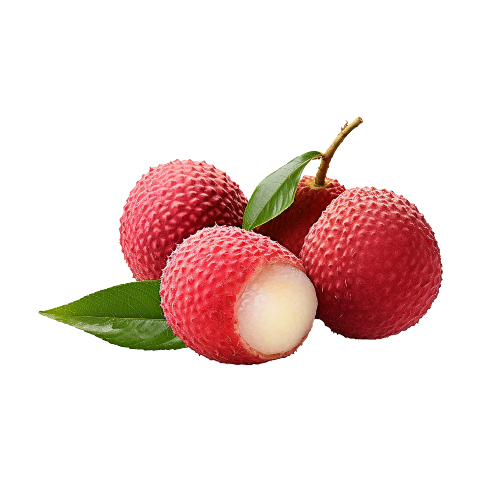 AI generated Lychee isolated on transparent background png