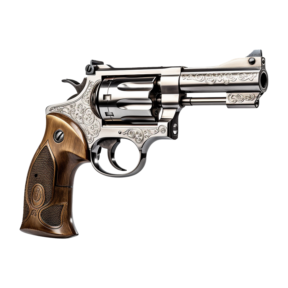 AI generated Revolver isolated on transparent background png