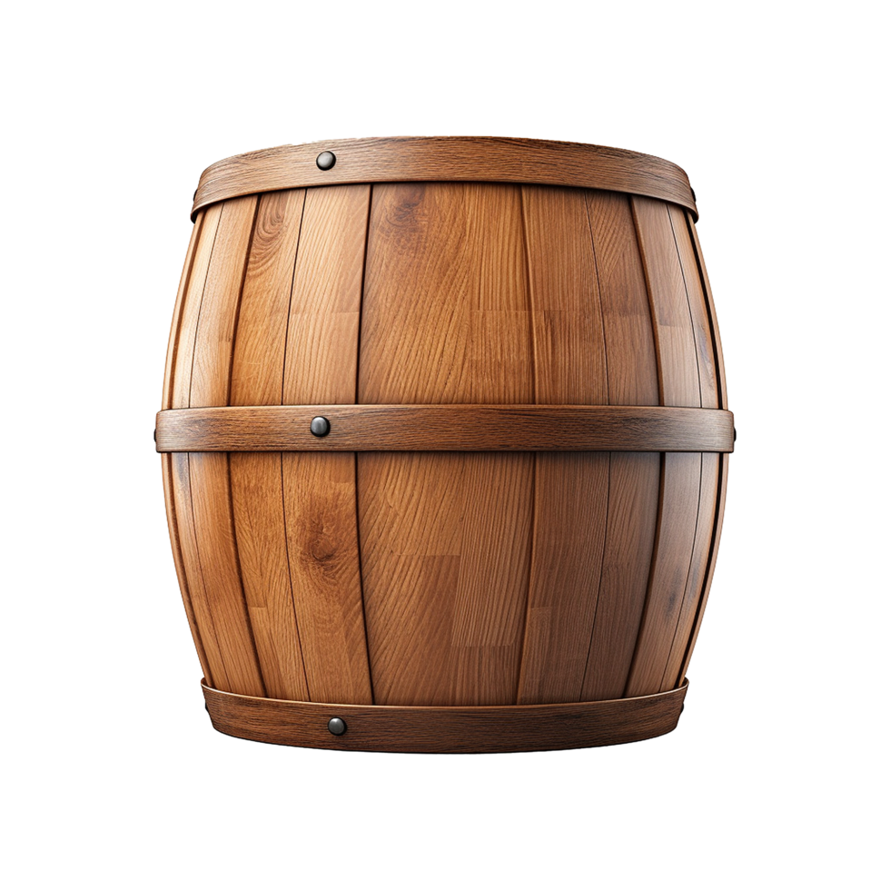 AI generated Wooden barrel isolated on transparent background png