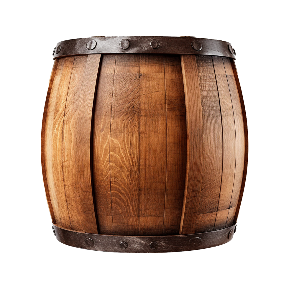 AI generated Wooden barrel isolated on transparent background png