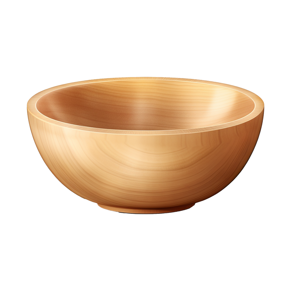 AI generated Wooden bowl isolated on transparent background png