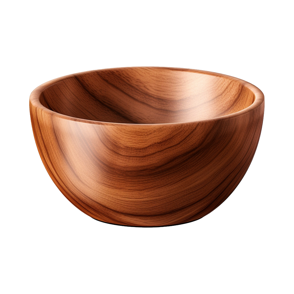 AI generated Wooden bowl isolated on transparent background png