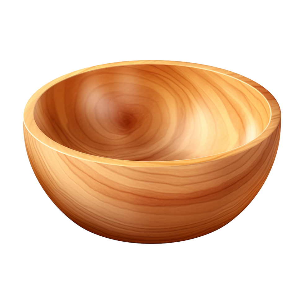AI generated Wooden bowl isolated on transparent background png