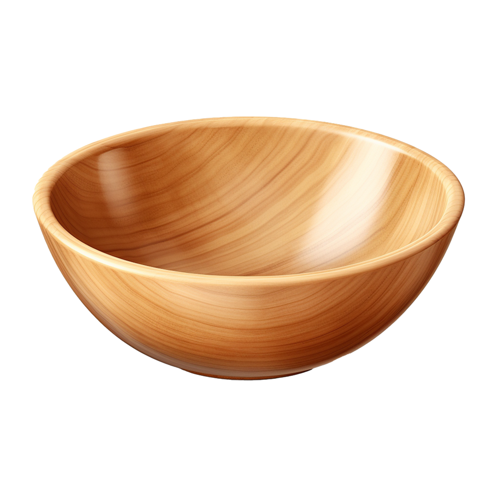 AI generated Wooden bowl isolated on transparent background png
