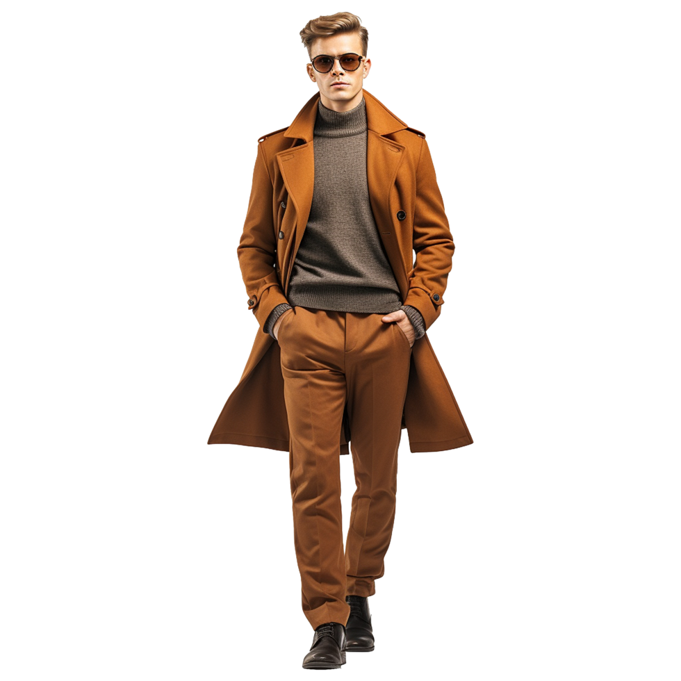 AI generated Young stylish man posing isolated on white background png