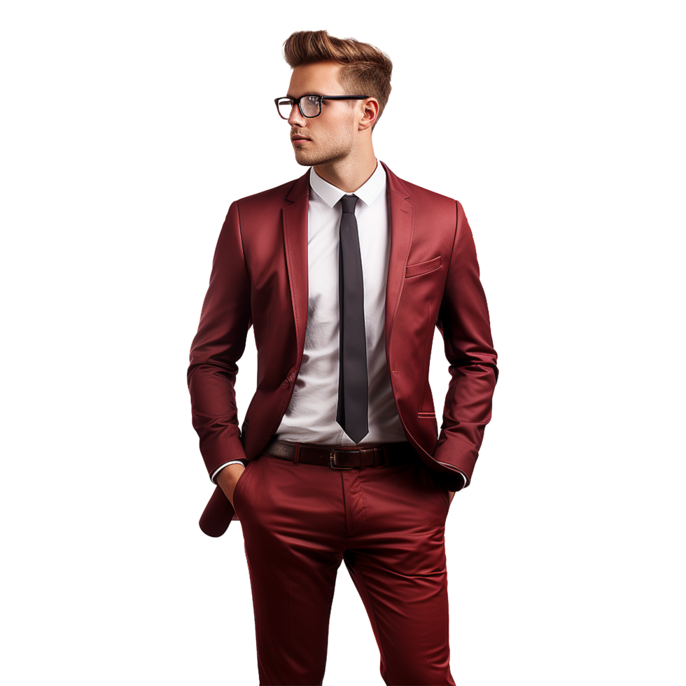 AI generated Young stylish man posing isolated on white background png