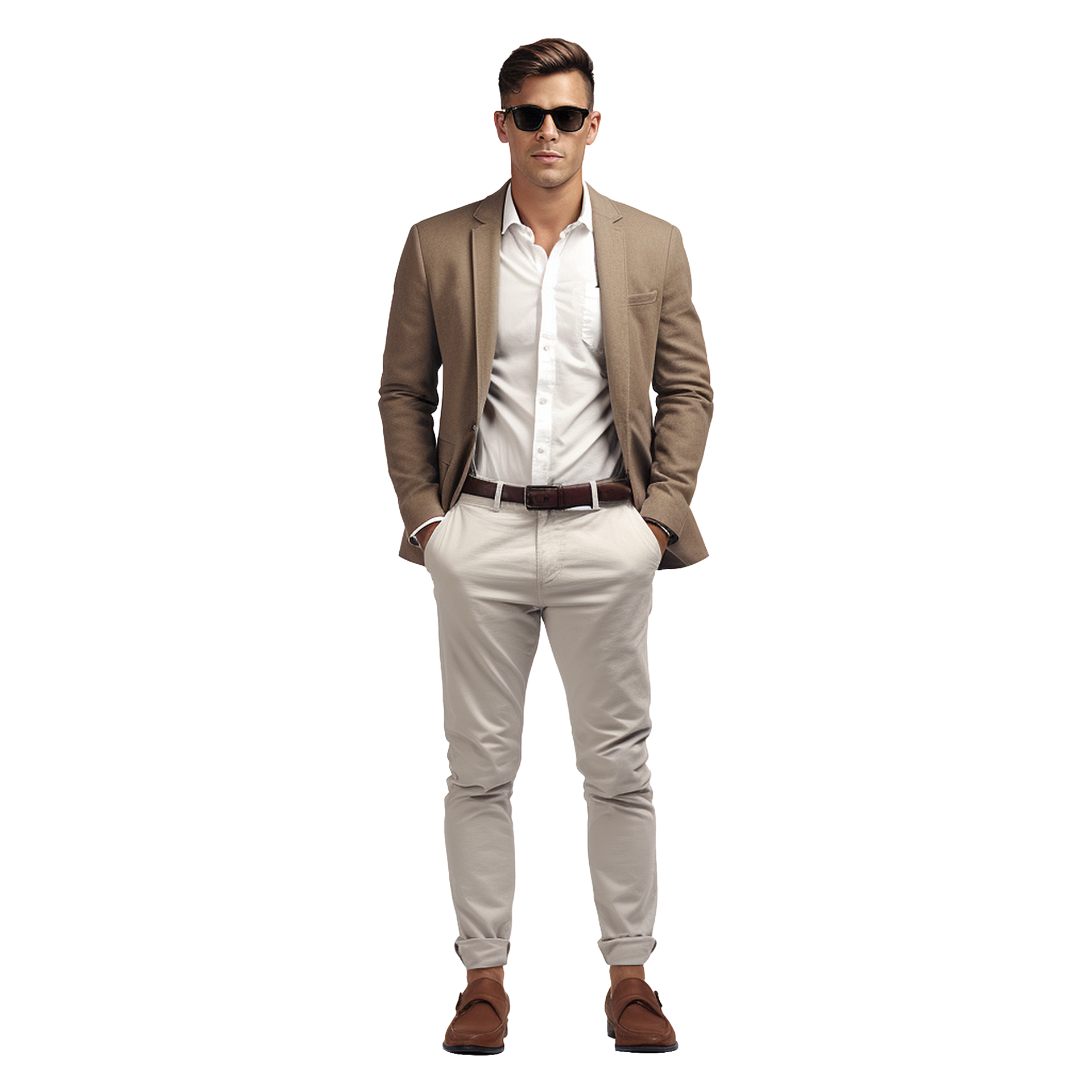 AI generated Young stylish man posing isolated on white background png ...