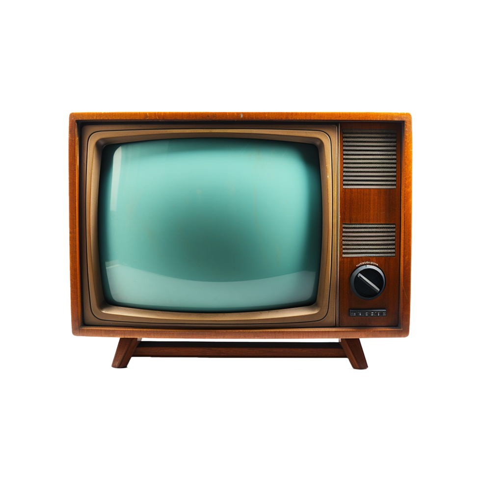 AI generated Retro old television isolated on transparent background png