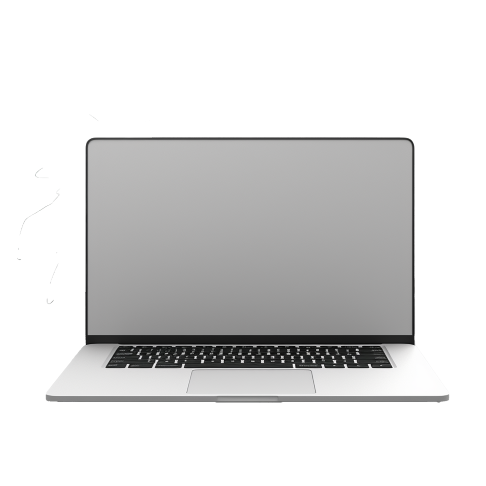 AI generated laptop blank screen png isolated on transparent background
