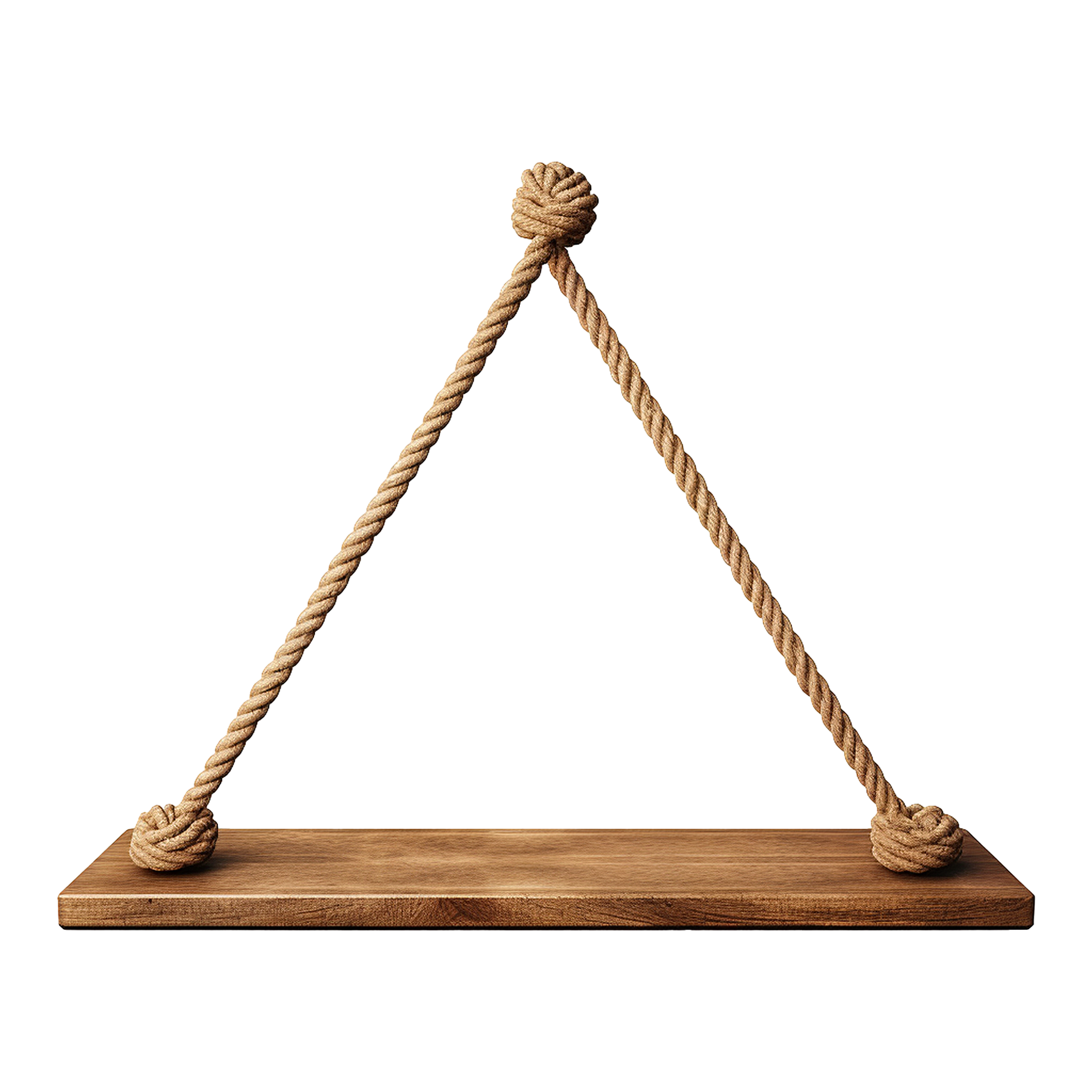 AI generated Hanging rope shelf isolated on transparent background