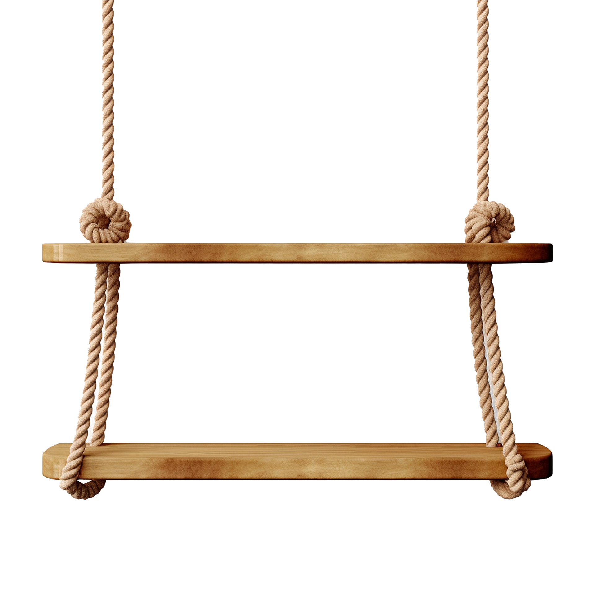 AI generated Hanging rope shelf isolated on transparent background