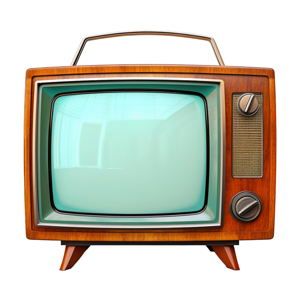 AI generated Retro old television isolated on transparent background png