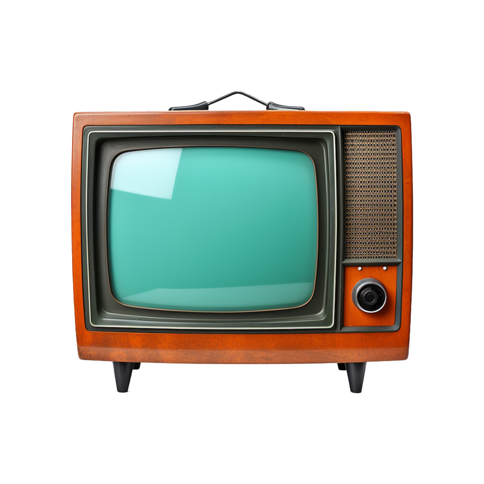 AI generated Retro old television isolated on transparent background png